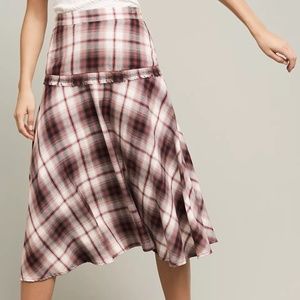 Anthropologie St. Roche Session Plaid Midi Skirt